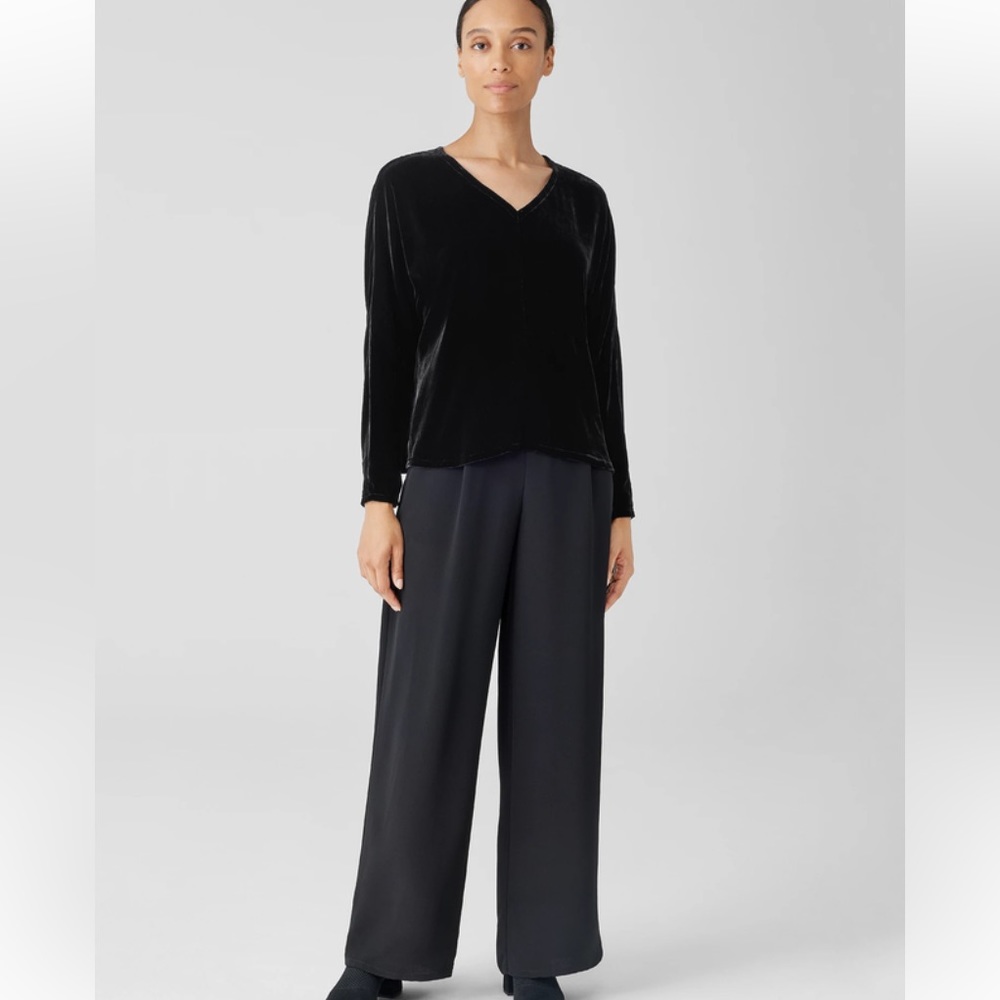 NWT Eileen Fisher Velvet V-Neck Top - Picture 2 of 8